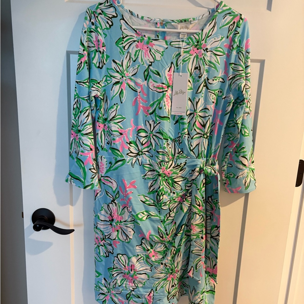 Floral Print Romper in Blue and Pink